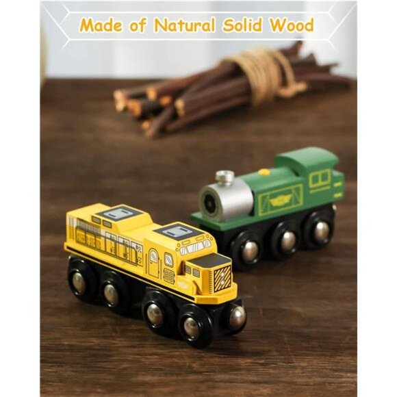 Wooden Train Set Accessories, Magnetic Toy Car Set (10 PCS) - Picture 4 of 7